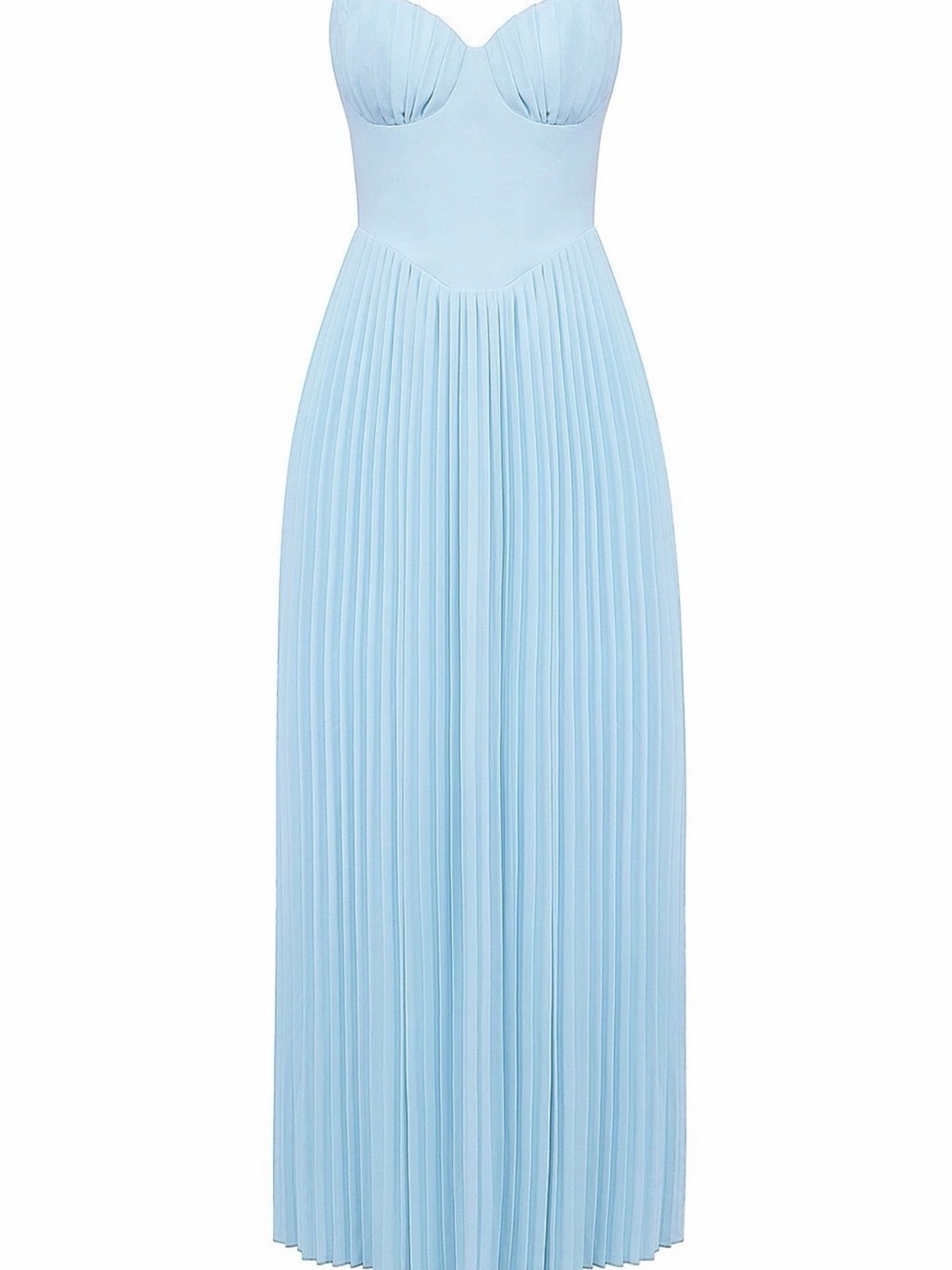 NWOT ‘Marcella' Ocean Blue Pleated Maxi Dress - Picture 3 of 8